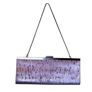 Banana Republic Silver Cork Clutch Chain Strap Evening Bag